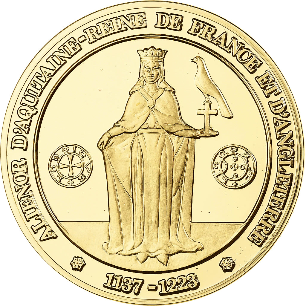 France, Medal, Aliénor d'Aquitaine, Franklin Mint, Vermeil, Proof, MS(65-70)