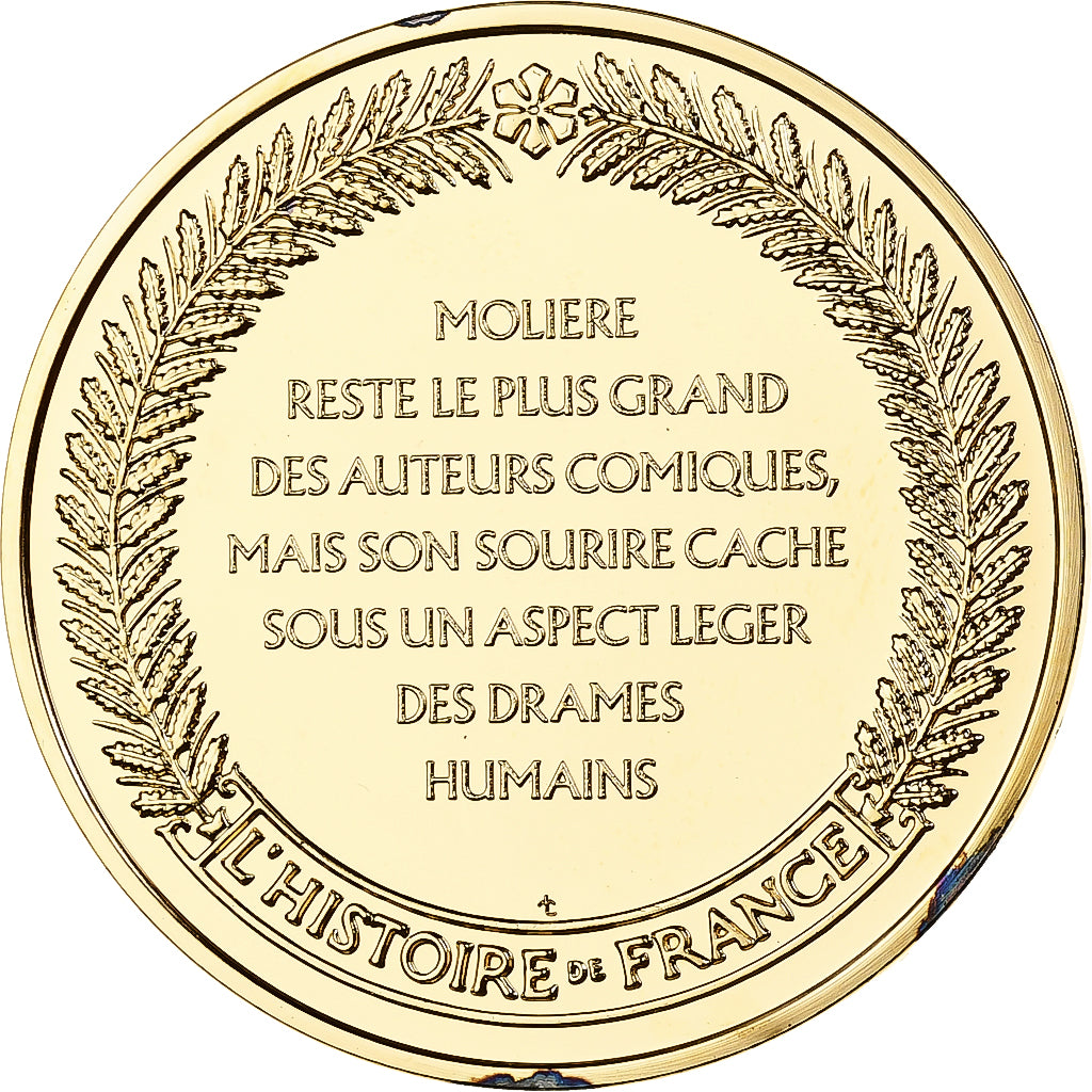 France, Medal, Molière, Franklin Mint, Vermeil, Proof, MS(65-70)