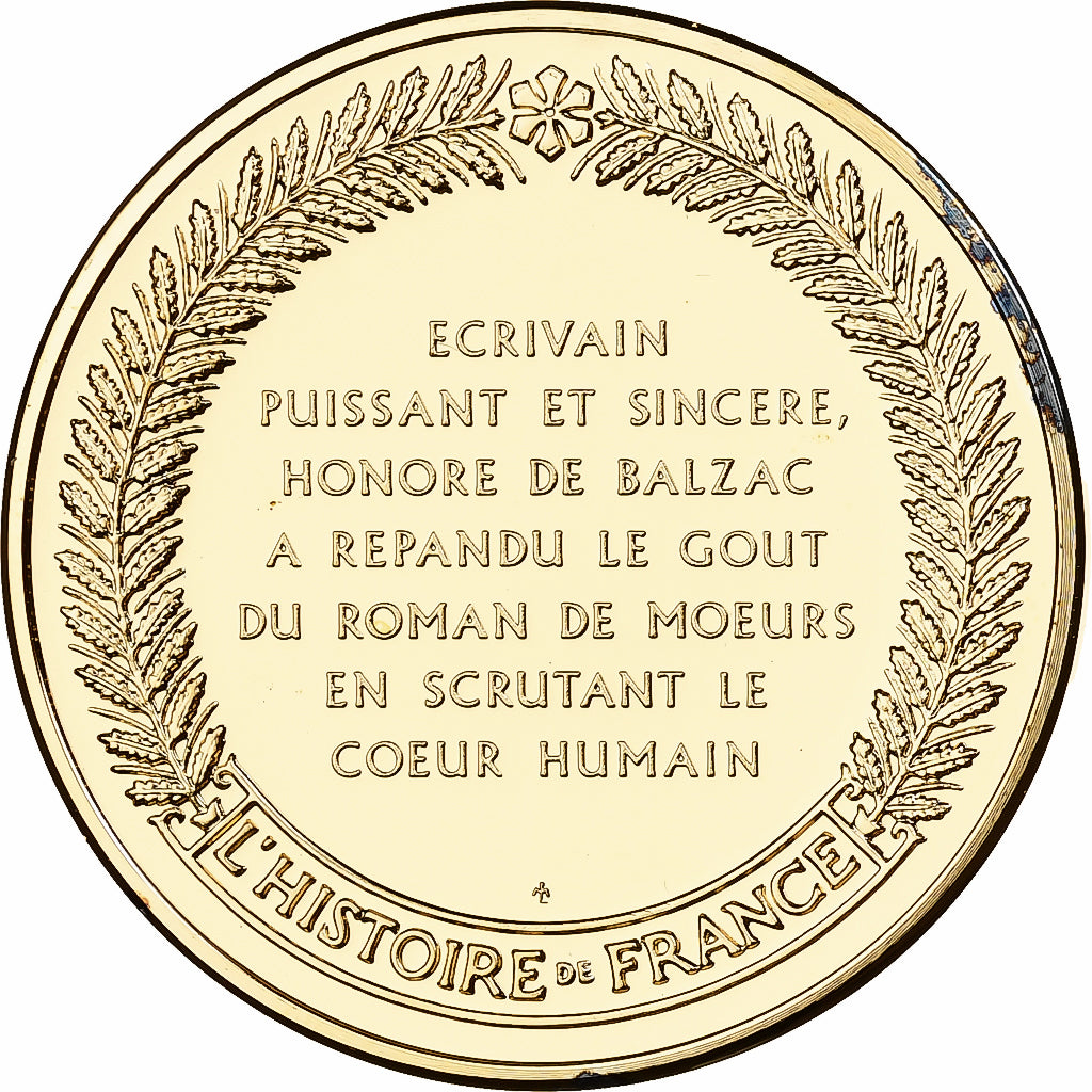 Francia, medaglia, Balzac, Franklin Mint, Vermeil, FS, FDC