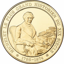 France, Medal, Michelet, Franklin Mint, Vermeil, Proof, MS(65-70)
