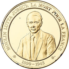 France, Medal, Jean Moulin, Franklin Mint, Vermeil, Proof, MS(65-70)