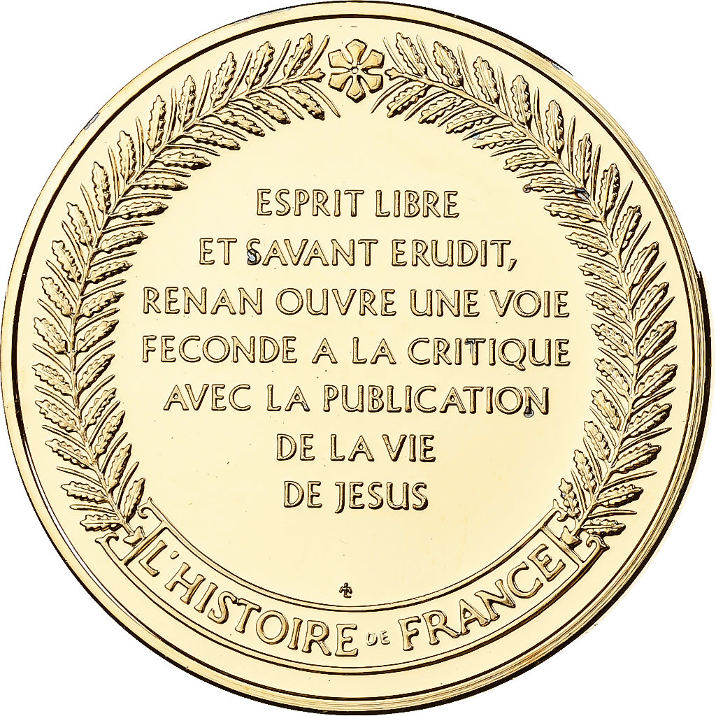 France, Medal, Renan, Franklin Mint, Vermeil, Proof, MS(65-70)