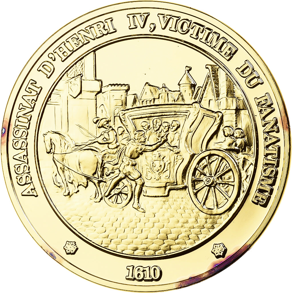 France, Médaille, Assassinat d'Henri IV, Franklin Mint, Vermeil, FDC, BE