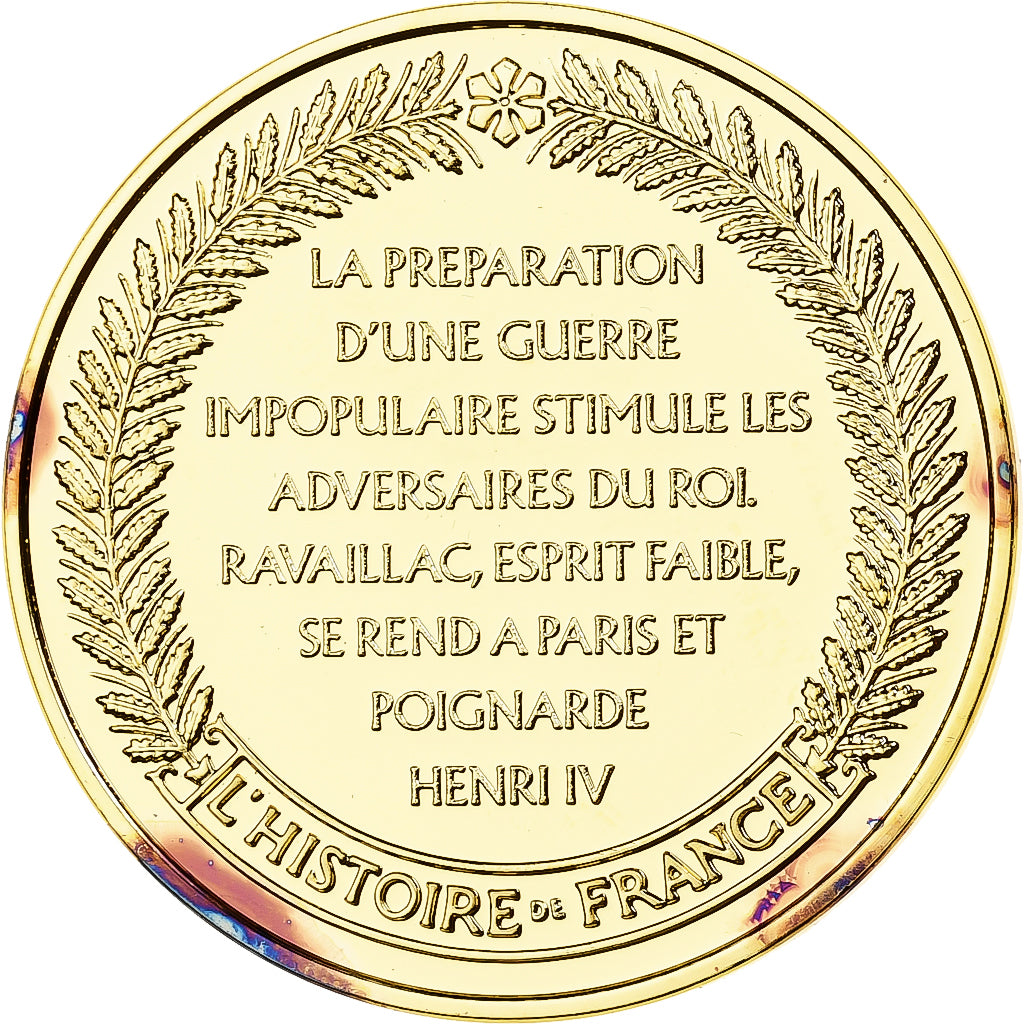 France, Médaille, Assassinat d'Henri IV, Franklin Mint, Vermeil, FDC, BE