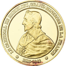 France, Medal, Richelieu, Franklin Mint, Vermeil, Proof, MS(65-70)