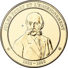 France, Medal, Jules Ferry, Franklin Mint, Vermeil, Proof, MS(65-70)