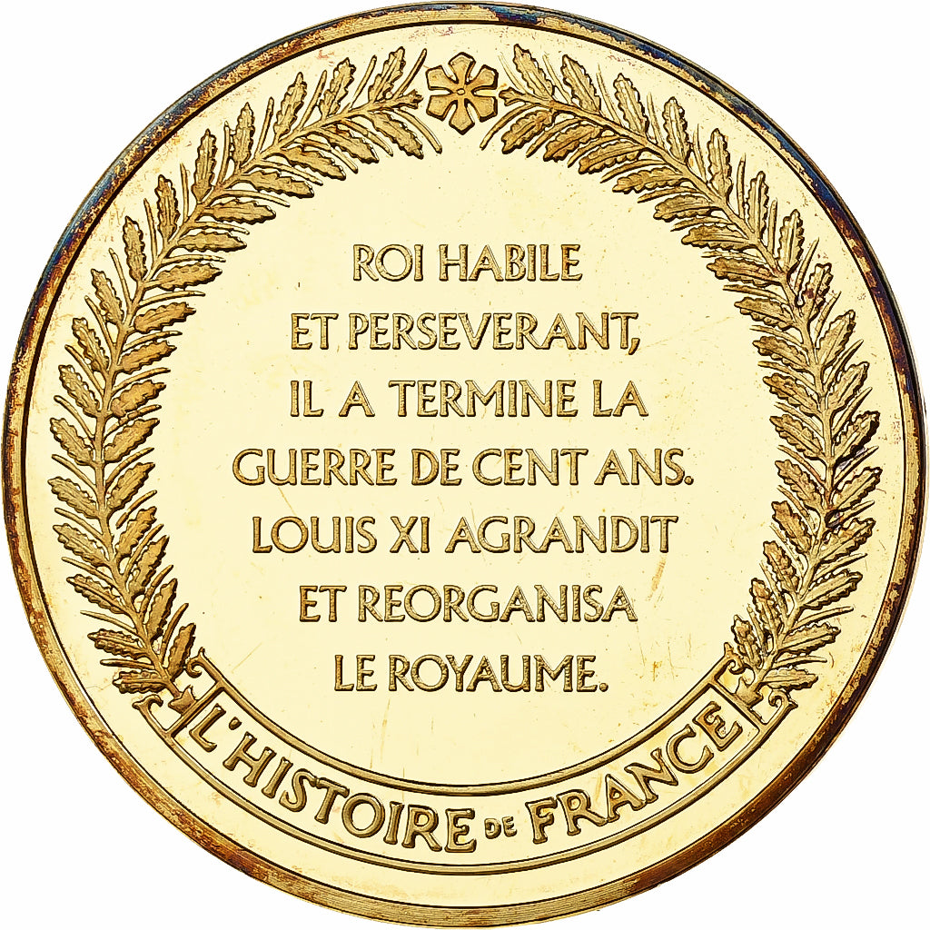 France, Medal, Louis XI, Franklin Mint, Vermeil, Proof, MS(65-70)