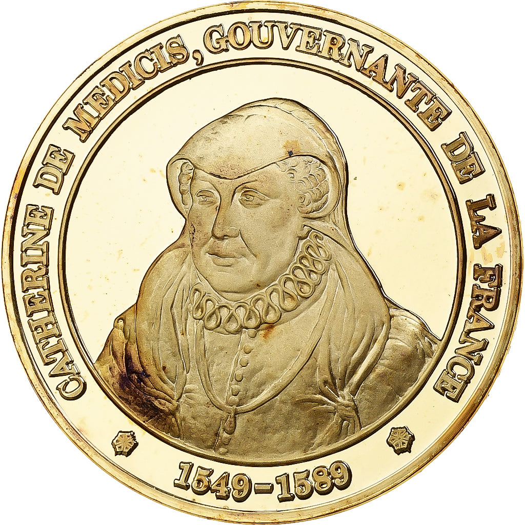 France, Médaille, Catherine de Médicis, Franklin Mint, Vermeil, FDC, BE
