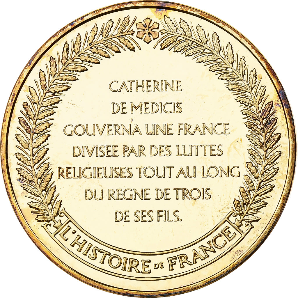 France, Médaille, Catherine de Médicis, Franklin Mint, Vermeil, FDC, BE