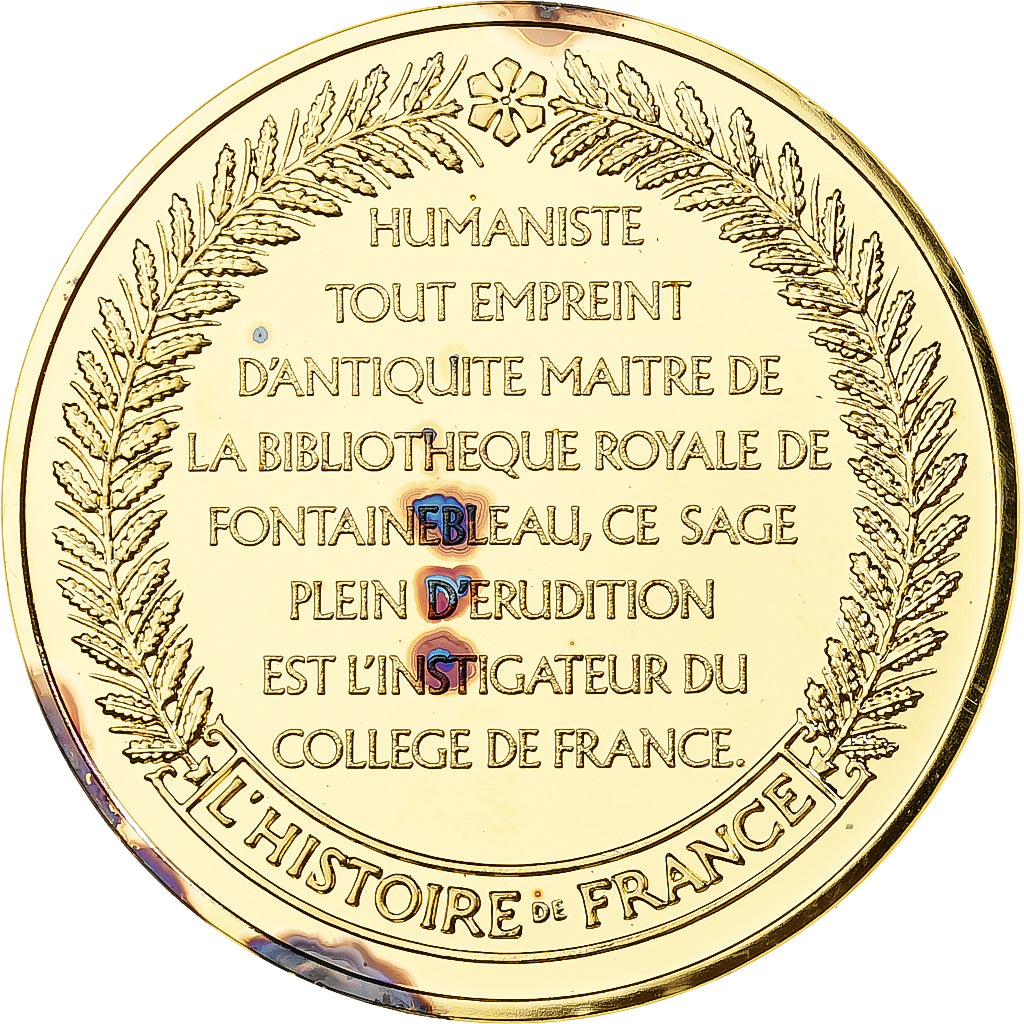 France, Medal, Guillaume Bude, Franklin Mint, Vermeil, Proof, MS(65-70)