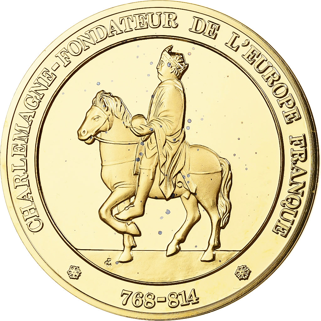 France, Médaille, Charlemagne, Franklin Mint, Vermeil, FDC, BE