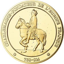 France, Médaille, Charlemagne, Franklin Mint, Vermeil, FDC, BE