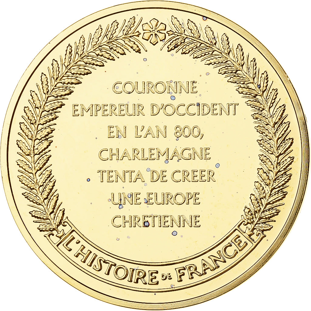France, Médaille, Charlemagne, Franklin Mint, Vermeil, FDC, BE