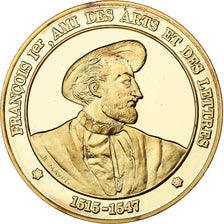 France, Medal, François Ier, Franklin Mint, Vermeil, Proof, MS(65-70)