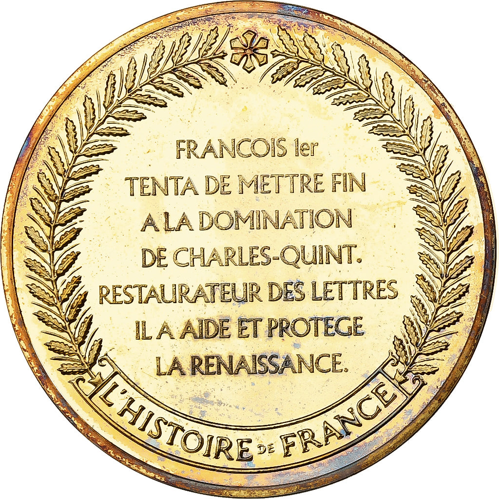 France, Medal, François Ier, Franklin Mint, Vermeil, Proof, MS(65-70)