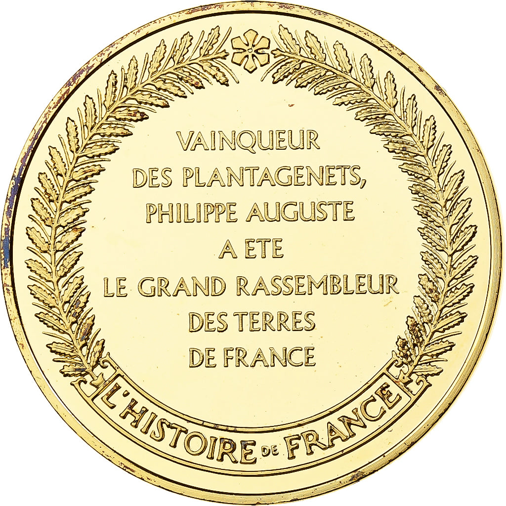 Frankreich, Medaille, Philippe Auguste, Franklin Mint, Vermeil, PP, STGL