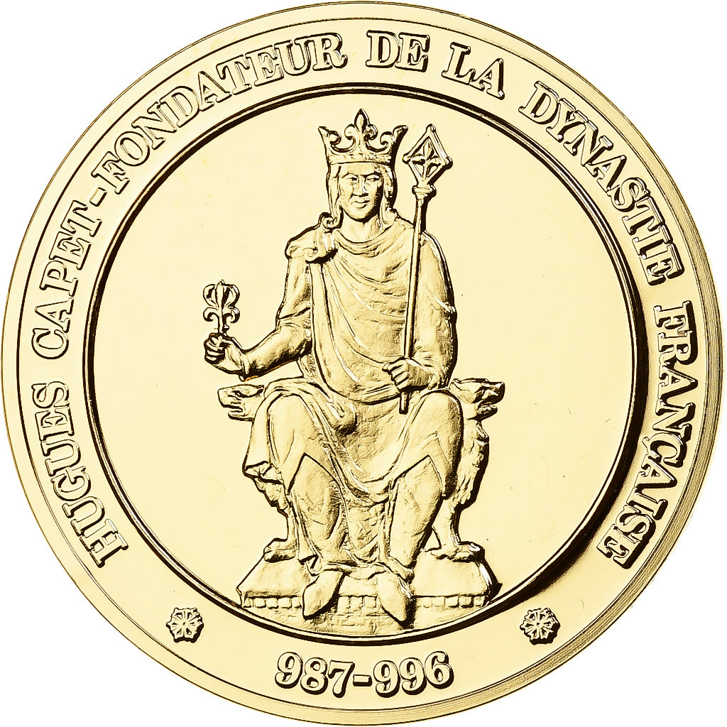 France, Médaille, Hugues Capet, Franklin Mint, Vermeil, FDC, BE