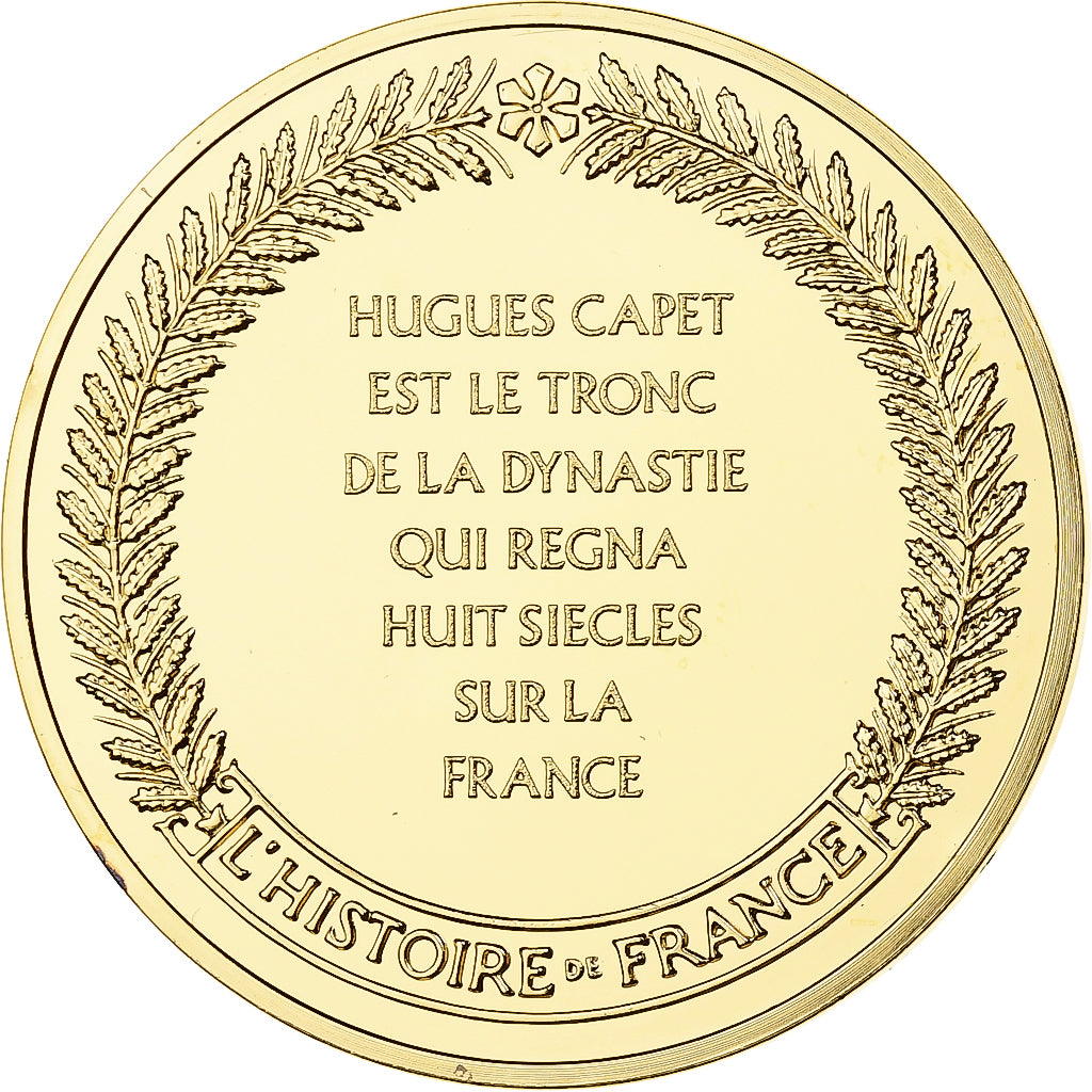 France, Médaille, Hugues Capet, Franklin Mint, Vermeil, FDC, BE