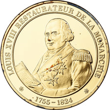 France, Medal, Louis XVIII, Franklin Mint, Vermeil, Proof, MS(65-70)
