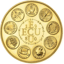 France, Medal, Ecu Europa, 1980, Gold, Rodier, Proof, MS(63)