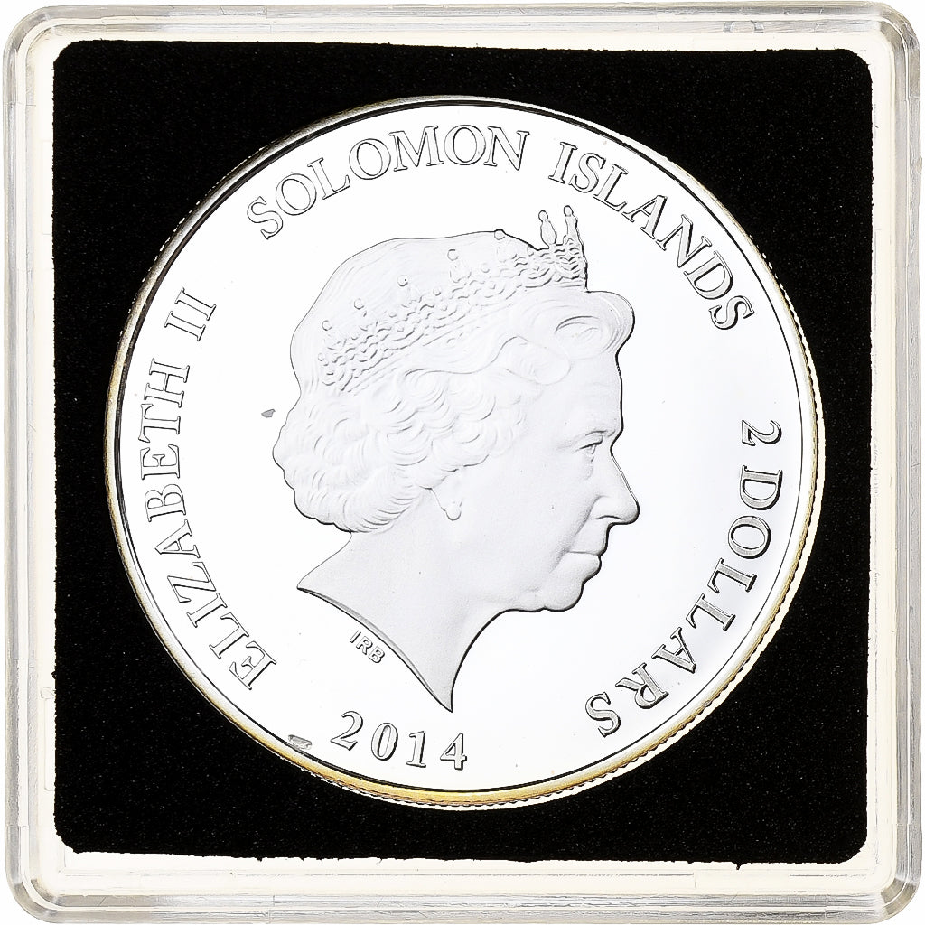 Wyspy Salomona, Elizabeth II, 2 Dollars, Gold mask of Tutankhamun, 2014, Proof