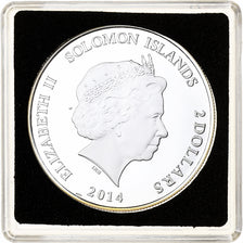 Wyspy Salomona, Elizabeth II, 2 Dollars, Gold mask of Tutankhamun, 2014, Proof