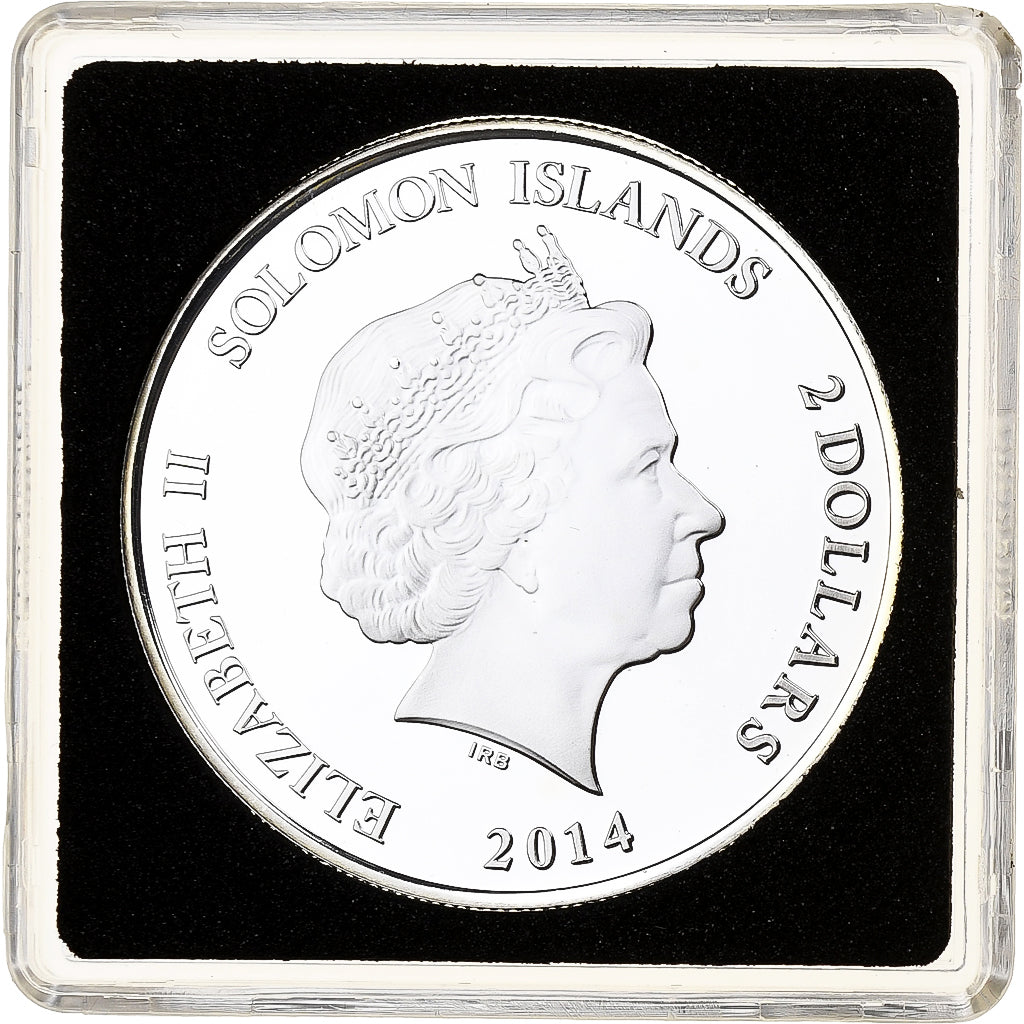 Solomon Islands, Elizabeth II, 2 Dollars, Néfertiti, 2014, Proof, Silver