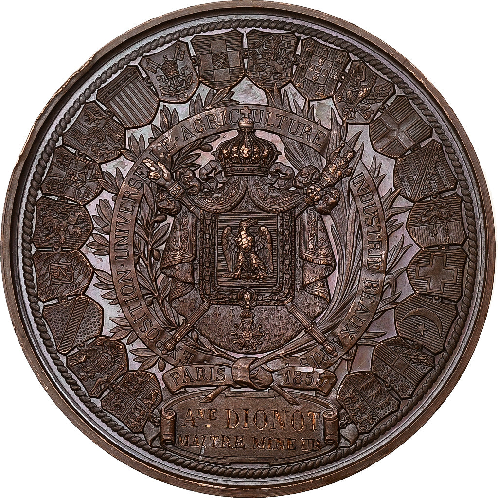 France, Médaille, Napoléon III, Exposition universelle de Paris, 1855, Cuivre