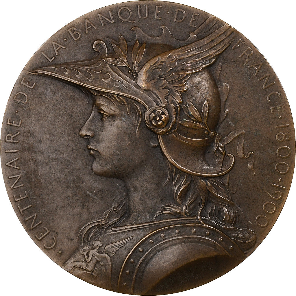 France, Medal, Centenaire de la Banque de France, 1900, Bronze, Roty, AU(50-53)