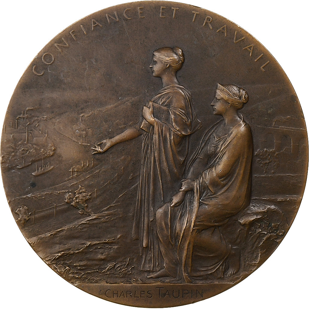 France, Medal, Centenaire de la Banque de France, 1900, Bronze, Roty, AU(50-53)