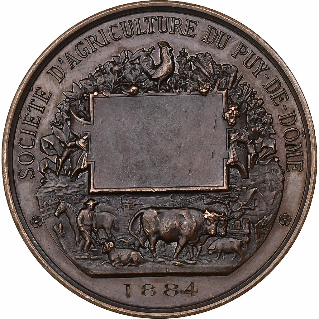 Francja, medal, Ville de Thiers, Société d'agriculture du Puy-de-Dôme, 1884