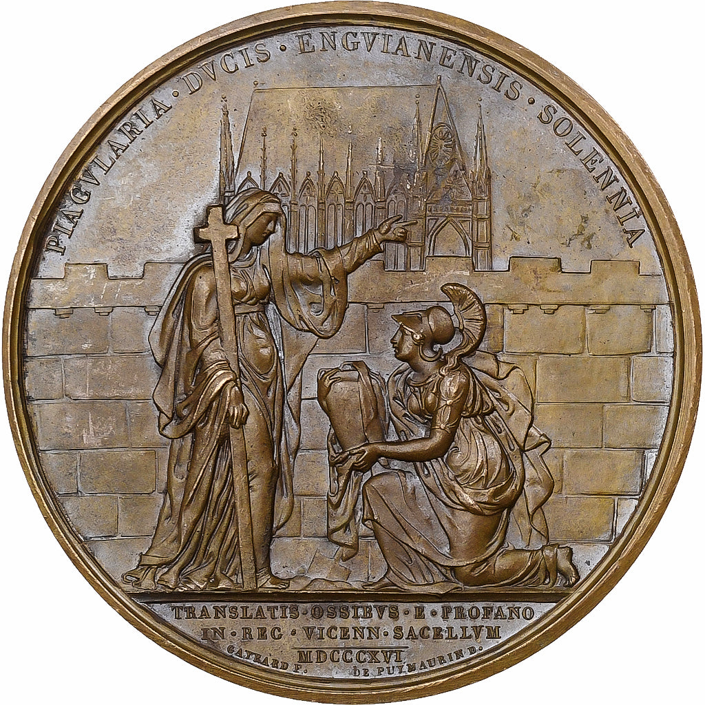 Frankrijk, Medaille, Louis XVIII, Translation des cendres, 1816, Bronzen