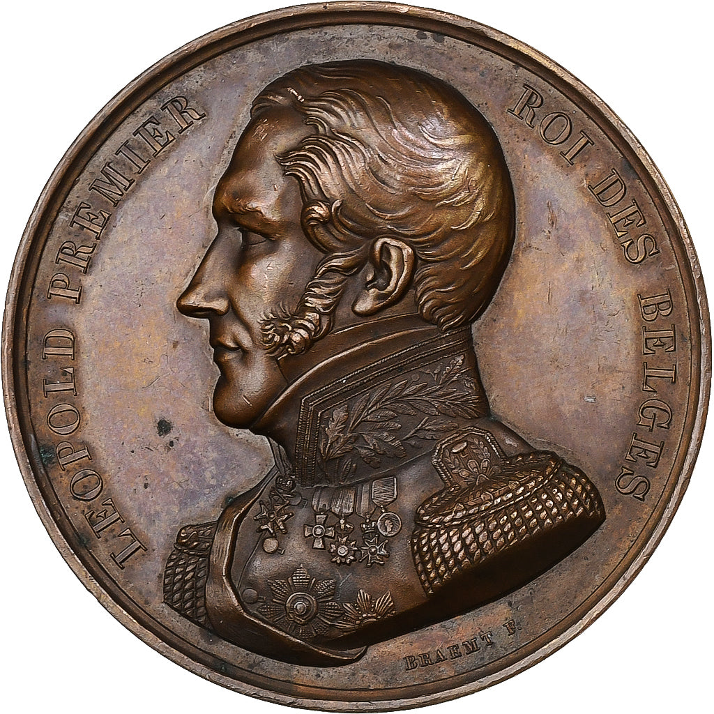 France, Medal, Léopold Ier, Inauguration du système de chemin de fer, 1835