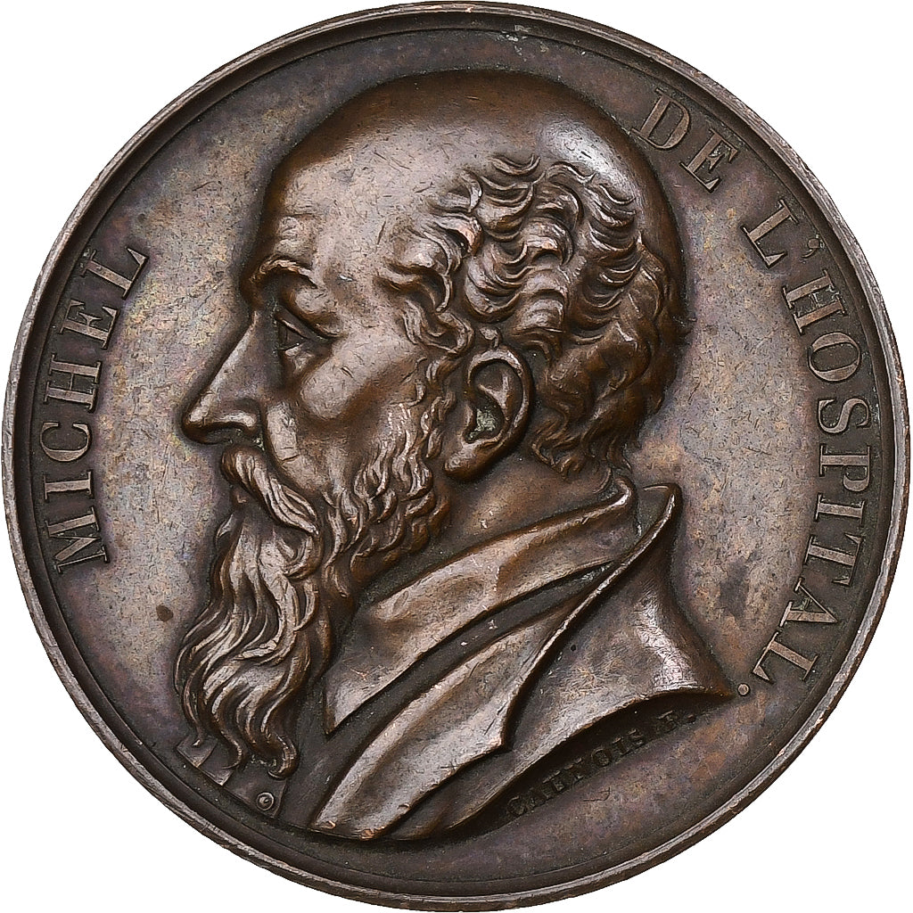 France, Médaille, Michel de L'Hospital, 1817, Bronze, SUP, Caunois