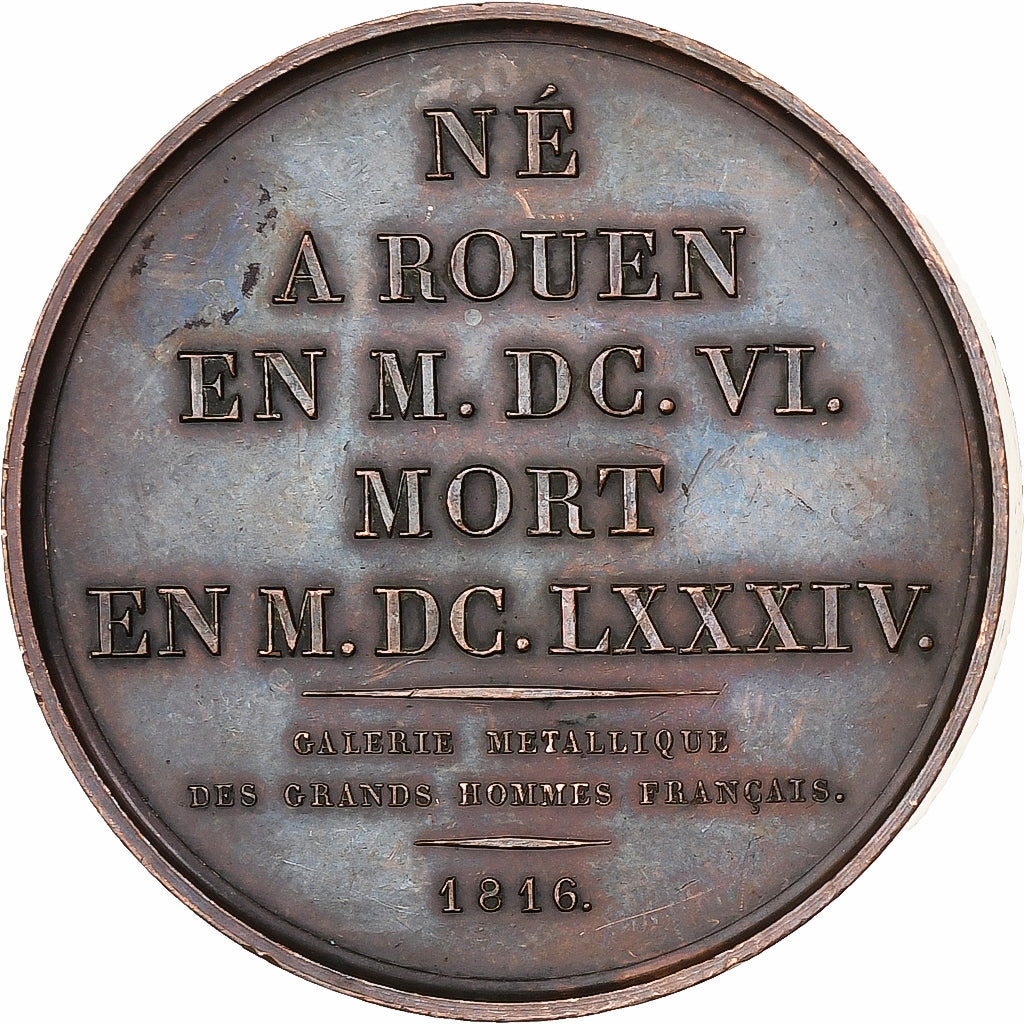 Francia, medalla, Pierre Corneille, 1816, Bronce, Gatteaux, EBC+