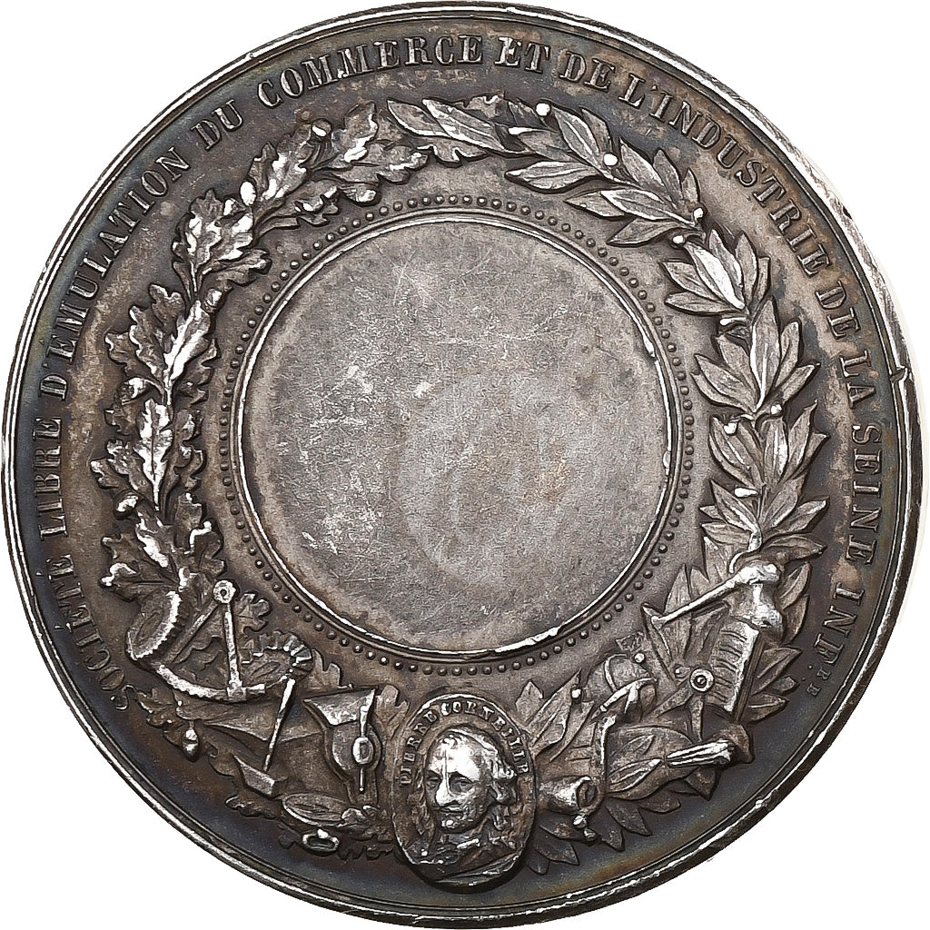 France, Medal, Société libre d’émulation du commerce, Silver, EF(40-45)