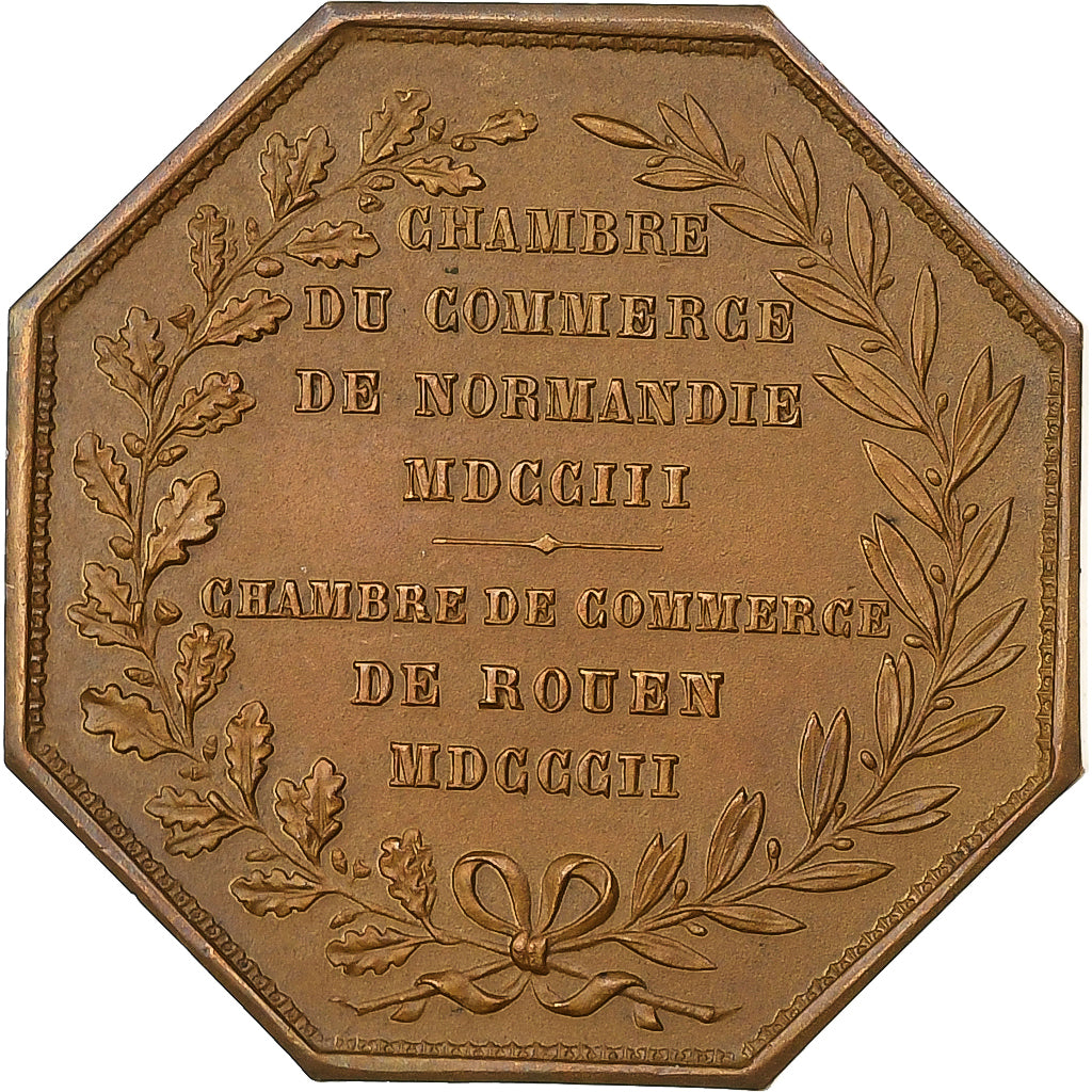 France, Jeton, Chambre de Commerce de Rouen, 1802, Bronze, SUP, Lecomte