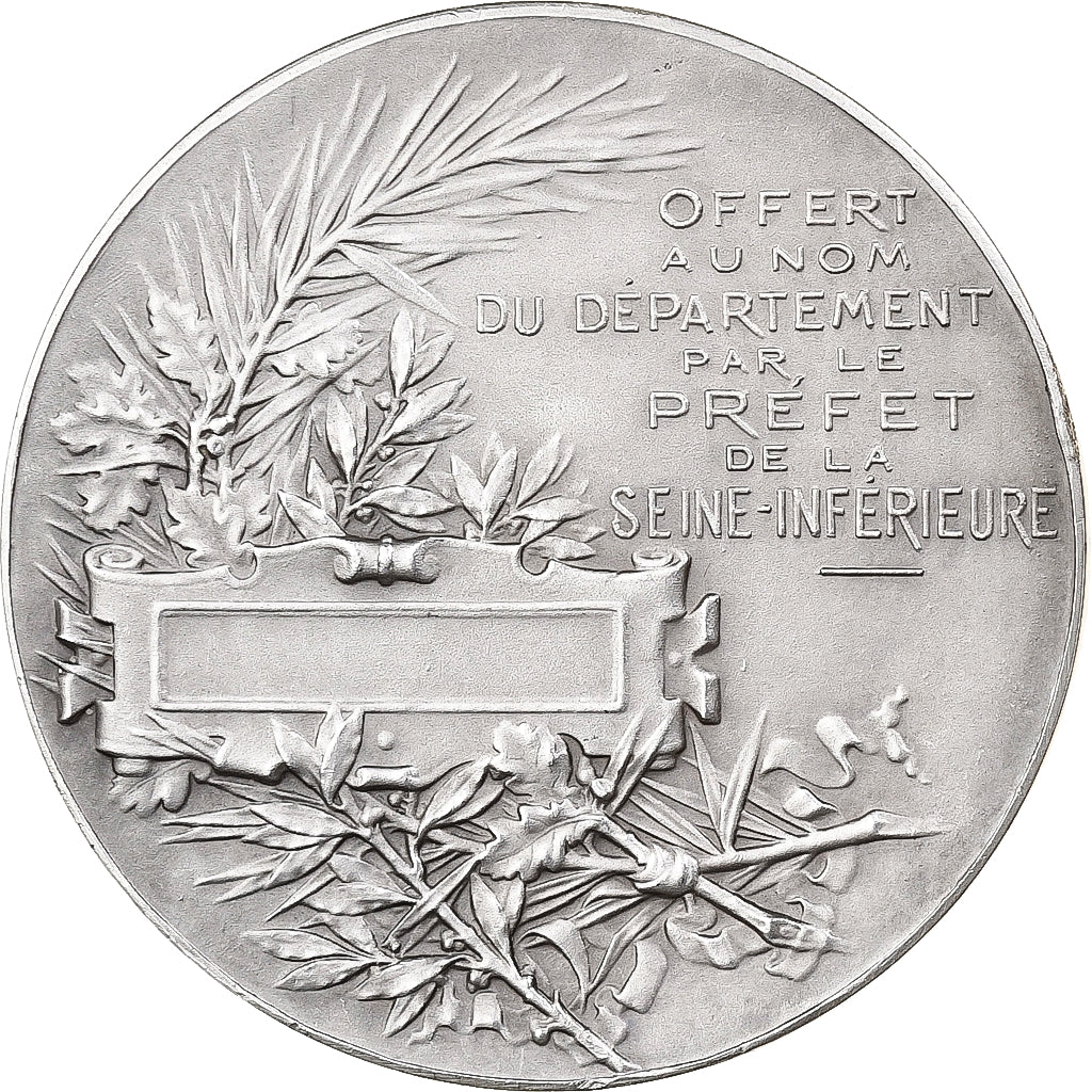 France, Medal, Préfet de la Seine-Inférieure, Silver, Roty, MS(60-62)
