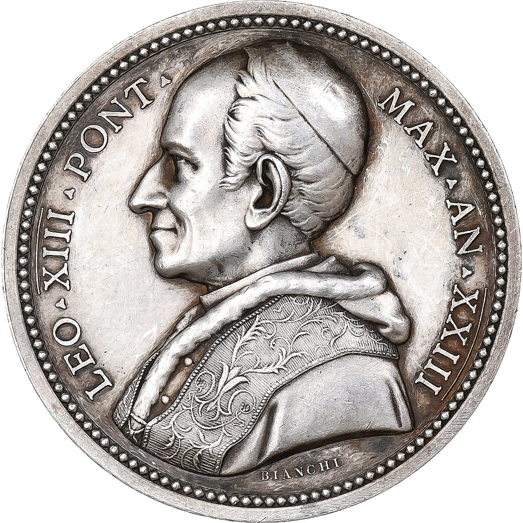 Francia, medalla, Leo XIII, Reclusi caelestes, 1900, Plata, Bianchi, MBC+