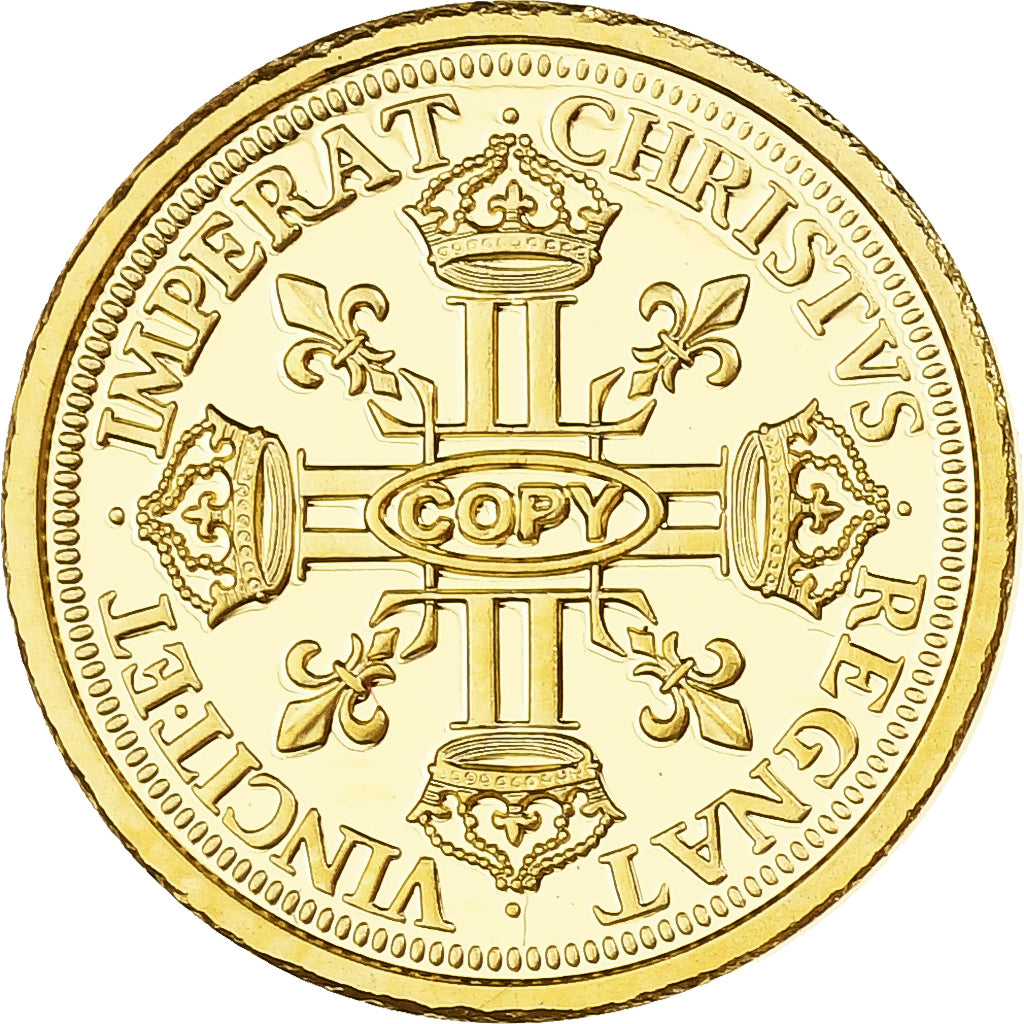 Francja, Token, Ludwik XIII, Reproduction du louis d'or, 1640, Złoto, Proof