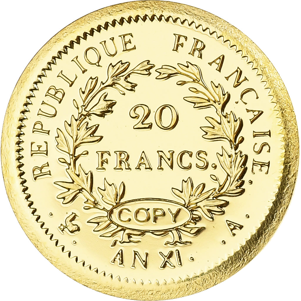 Francja, Token, Bonaparte Premier Consul, Reproduction de la 20 francs, An XI