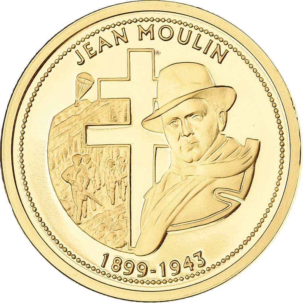 France, Token, Jean Moulin, Gold, Proof, MS(65-70)