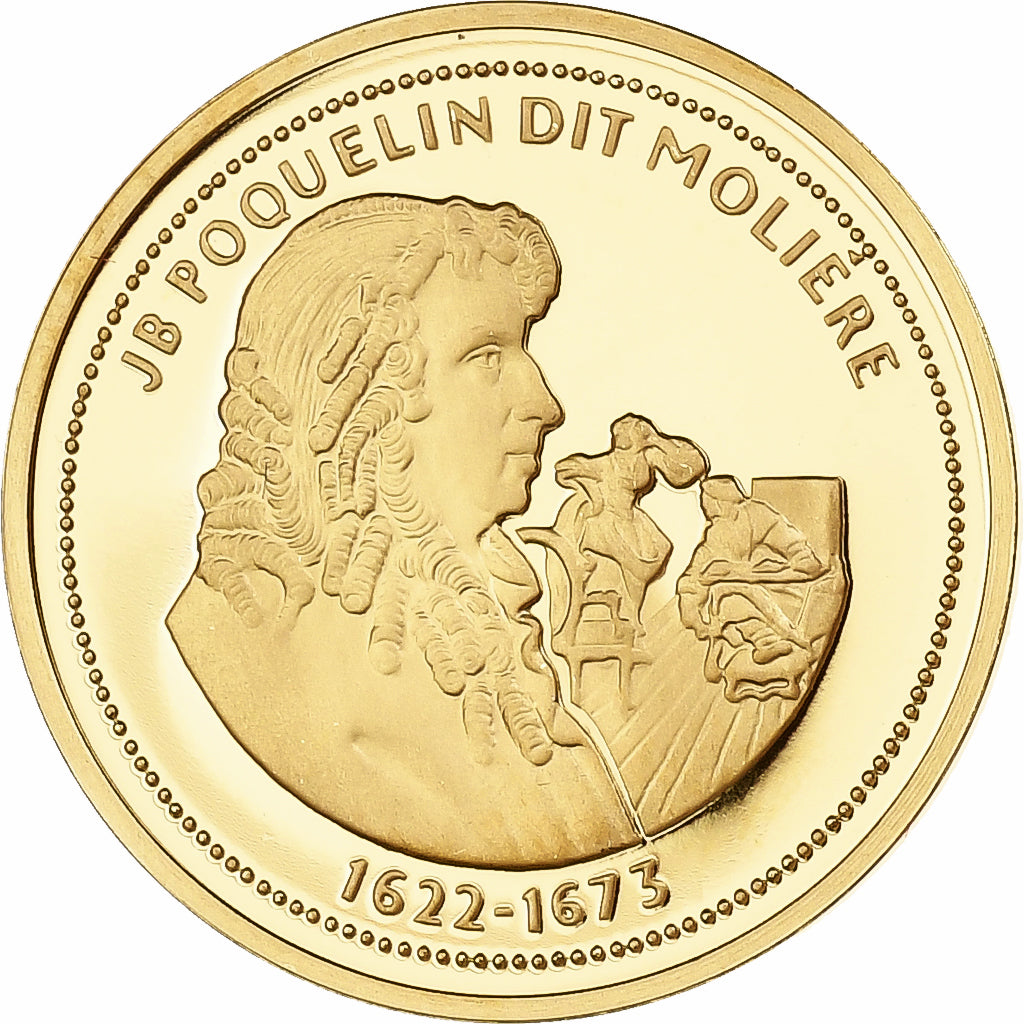 France, Token, JB Poquelin dit Molière, Gold, Proof, MS(65-70)