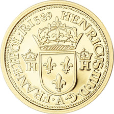 France, Jeton, Henri III, Reproduction Henri d'Or, 1589, Or, FDC, BE