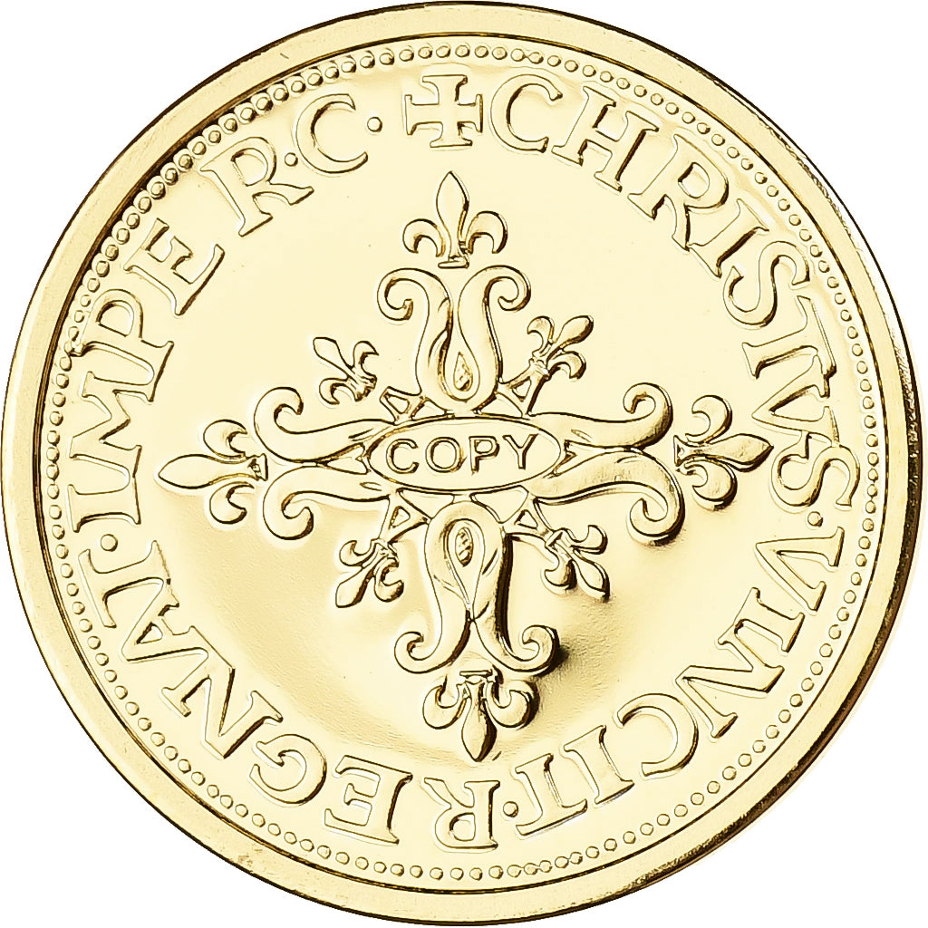 France, Jeton, Henri III, Reproduction Henri d'Or, 1589, Or, FDC, BE