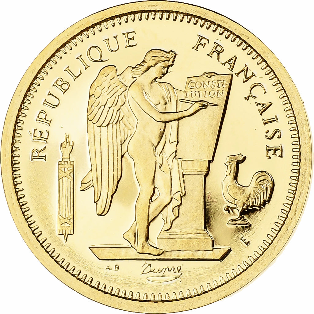 France, Jeton, Reproduction du 50 francs Génie, 1878, Or, FDC, BE