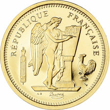 France, Jeton, Reproduction du 50 francs Génie, 1878, Or, FDC, BE