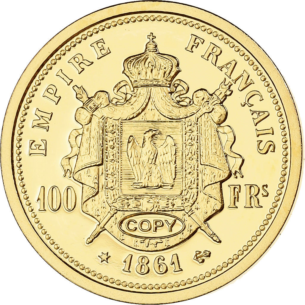 France, Token, Napoléon III, Reproduction de la 100 francs, 1861, Gold, Proof