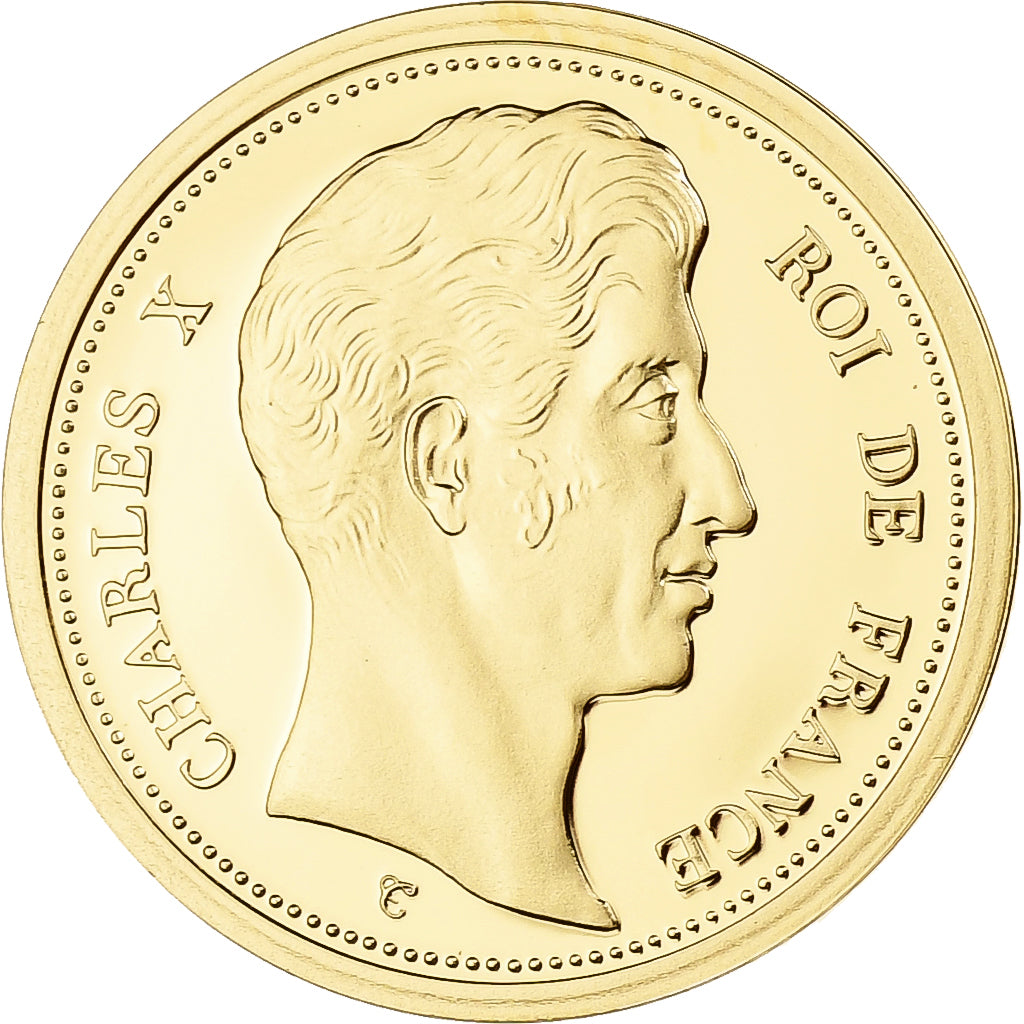 France, Token, Charles X, Reproduction de la 100 francs, Gold, Proof, MS(65-70)