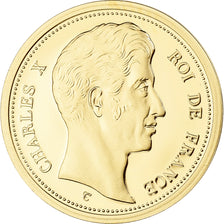France, Token, Charles X, Reproduction de la 100 francs, Gold, Proof, MS(65-70)